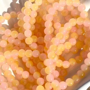 Pink Lemonade Glass Beaded Bracelets NWOT